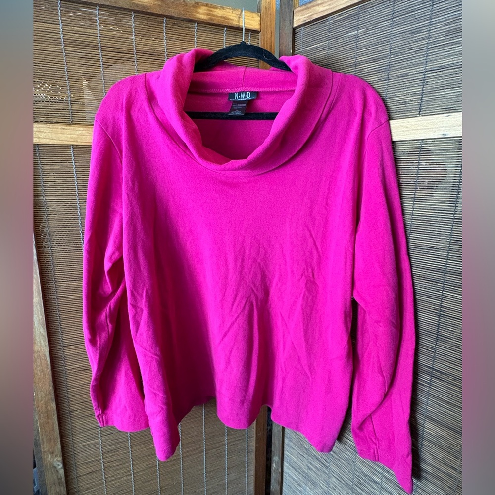 Cozy Cowl Neck Sweater in Fuchsia Pink